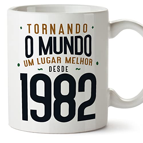 Comprar MUGFFINS Tazas Ideas para regalar 1982 Cumpleaños - En Portugués - Tornando o Mundo um Lugar Melhor - 11 oz / 330 ml - Regalo original y divertido Ofertas 2024 | regaloscumple.com