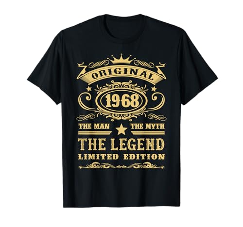 Consigue ahora Original 1968 The Legend Vintage Cumpleaños Cumpleaños Camiseta Top Precio 2024 | regaloscumple.com