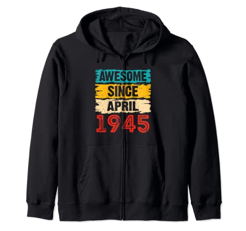 Consigue ahora Regalos 78 años impresionantes desde abril BlackFriday 1945 Sudadera con Capucha Top Precio 2024 | regaloscumple.com