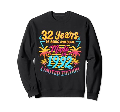 Comprar Hecho en Regalos 1992 edición limitada los años 90 nostalgia 32 cumpleaños Sudadera Top Precio 2024 | regaloscumple.com