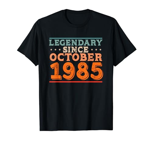 Consigue ahora Legendario desde octubre 1985 Retro Vintage Fiesta Cumpleaños cumpleaños Camiseta Top Precio 2025 | regaloscumple.com