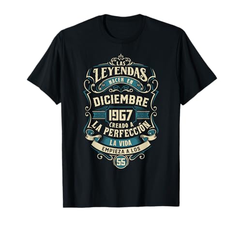 Comprar Leyendas Fiesta Cumpleaños 55 Años Nacidos Diciembre Ideas para regalar 1967 Camiseta Ofertas 2025 | regaloscumple.com
