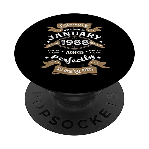 Consigue ahora Cumpleaños Leyendas nacieron en enero 1988 regalo cumpleaños PopSockets PopGrip Intercambiable Top Precio 2024 | regaloscumple.com