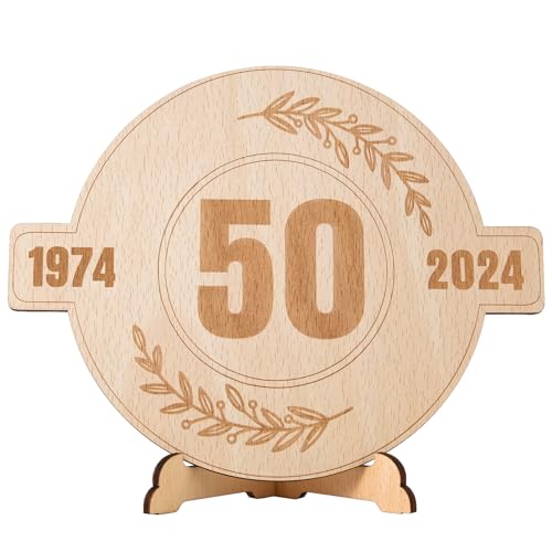 Oferta WAREHOUSE 50 madera, regalo madera 50 decoración aniversario hombres mujeres.