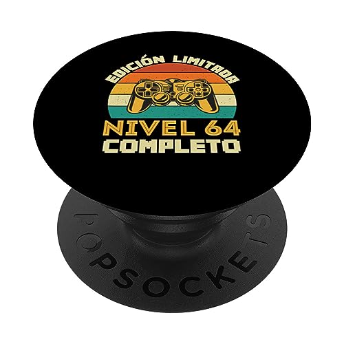 Comprar Edición limitada Nivel 64 completo Gamer Cumpleaños 64 años PopSockets PopGrip Intercambiable Cumpleaños Ofertas 2025 | regaloscumple.com