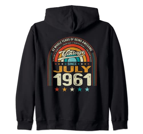 Consigue ahora Retro 62º cumpleaños 62 años ser impresionante nacido en julio Promoción 1961 Sudadera con Capucha Top Precio 2025 | regaloscumple.com