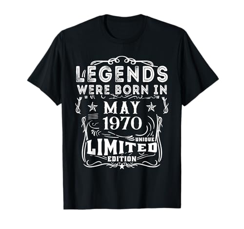 Consigue ahora Promoción Cumpleaños Mayo 1970 Edición Limitada Regalo Legend May Camiseta Ofertas 2023 | regaloscumple.com