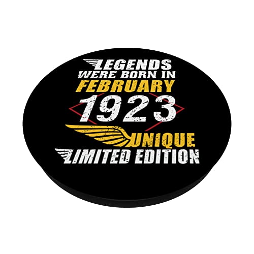 Oferta Flash Cumpleaños Febrero 1923 Edición Limitada Regalo February PopSockets PopGrip Intercambiable