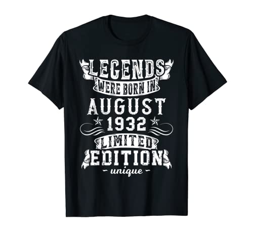Consigue ahora Cumpleaños Agosto 1932 Edición Limitada Regalo Legend Promoción Camiseta Ofertas 2024 | regaloscumple.com
