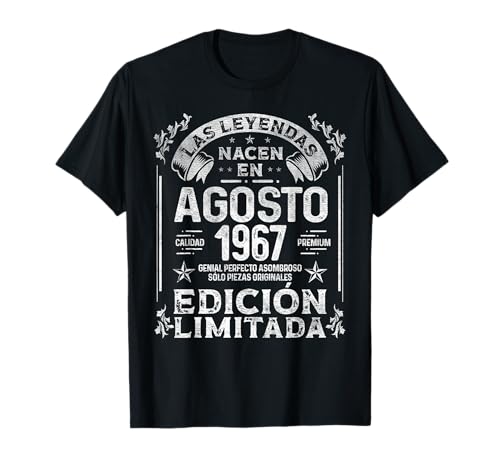 Consigue ahora Las Leyendas nacen en Agosto 1967 - 58 Años Cumpleaños Camiseta Top Ideas para regalar Precio 2025 | regaloscumple.com
