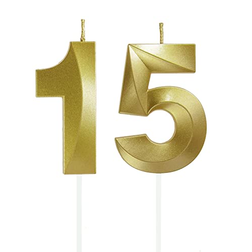 Consigue ahora Lahviuu Velas Cumpleaños con Números Velas Cumpleaños Decoracion Tartas Cumpleaños Toppers Pastel Decorativo para Fiesta Regalos Cumpleaños Boda Aniversario Celebración Oro (Número 15) Rebajas 2025 | regaloscumple.com
