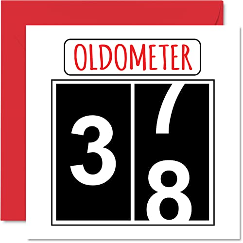 Comprar Divertidas tarjetas cumpleaños 38 para hombres y mujeres Oldometer tarjeta feliz cumpleaños para papá mamá hijo hija Cumpleaños hermano hermana tío tía primo tarjetas felicitación 145 mm x 145 mm tarjeta cumpleaños 38 Top Precio 2025 | regaloscumple.com