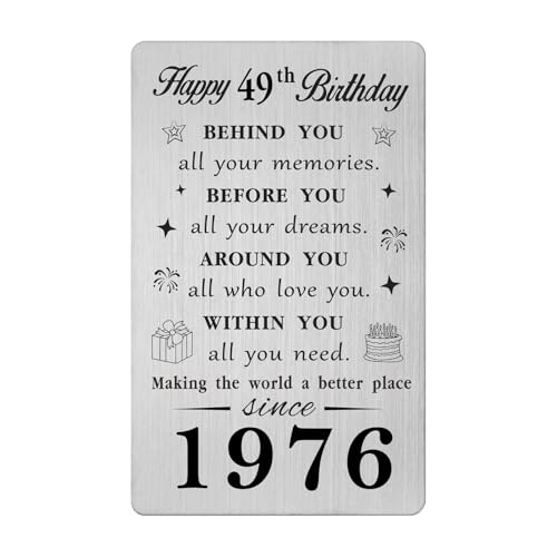 Consigue ahora Gezxin Regalos cumpleaños número 49 para mujeres y hombres tarjeta regalo cumpleaños personalizada 49 años BlackFriday para mujer hombre él ella regalos cumpleaños 1975 recuerdos para Ofertas 2024 | regaloscumple.com