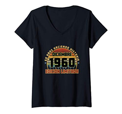 Comprar Mujer Camiseta Cumpleaños Diciembre 1960 60 Años Catálogo Haciendo Historia Camiseta Cuello V Ofertas 2023 | regaloscumple.com