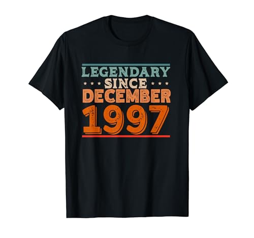 Comprar Legendario desde diciembre 1997 Cumpleaños retro vintage fiesta cumpleaños Camiseta Top Precio 2024 | regaloscumple.com