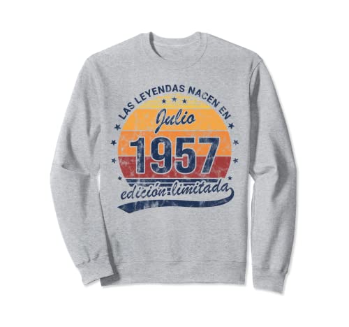 Consigue ahora Catálogo Leyendas Nacen Julio 1957 Cumpleaños Vintage Sudadera Rebajas 2025 | regaloscumple.com