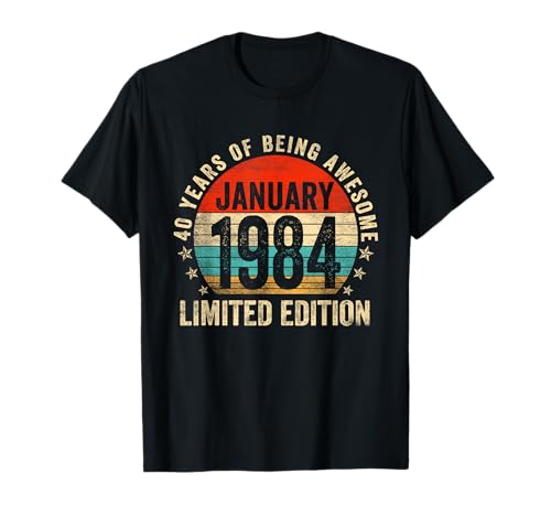 Comprar Regalos Regalos 40 años Vintage enero 1984 40 cumpleaños retro Camiseta Top Precio 2024 | regaloscumple.com