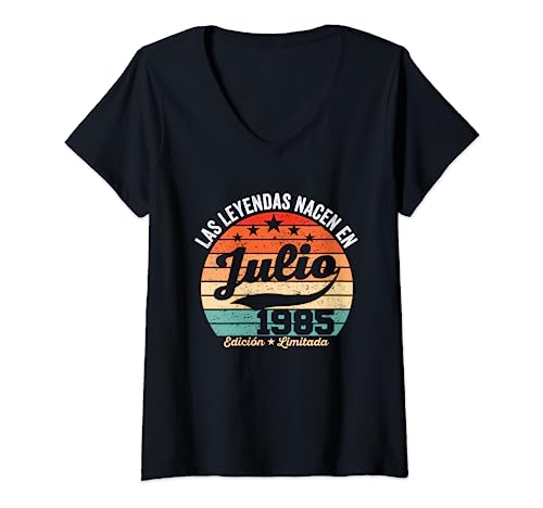 Consigue ahora Mujer 38 años Cumpleaños Las Leyendas nacen en Julio Ideas para regalar 1985 Camiseta Cuello V Ofertas 2023 | regaloscumple.com