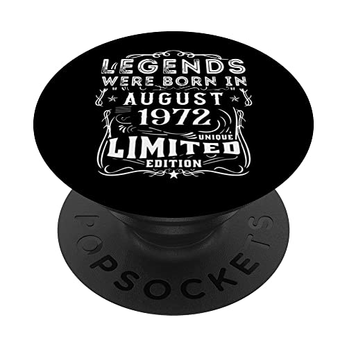Consigue ahora Cumpleaños Agosto 1972 Edición Limitada Regalo Legend PopSockets Catálogo PopGrip Intercambiable Rebajas 2023 | regaloscumple.com