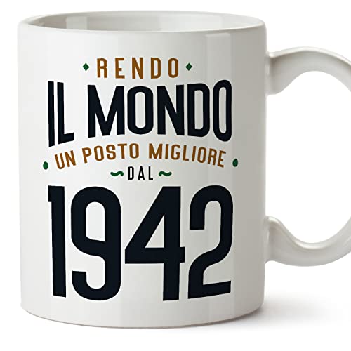 Comprar MUGFFINS Tazas 1942 Cumpleaños - En Italiano - Rendo il Mondo un Posto Migliore - 11 oz / 330 Ideas para regalar ml - Regalo original y divertido Rebajas 2025 | regaloscumple.com