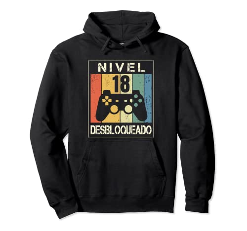 Comprar Nivel 18 Desbloqueado Gamer 18 Años 2004 Divertido Chico Sudadera Ideas para regalar con Capucha Ofertas 2024 | regaloscumple.com