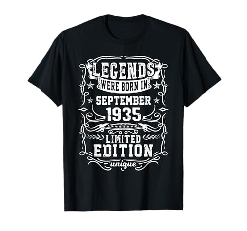 Comprar Cumpleaños Septiembre 1935 Edición Limitada Regalo Vintage Camiseta Cumpleaños Ofertas 2025 | regaloscumple.com