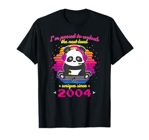 Consigue Promoción ahora Cumpleaños nacido en 2004 divertido Panda Gaming Desbloquear el siguiente nivel Camiseta Rebajas 2025 | regaloscumple.com