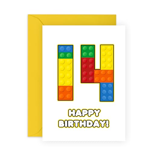 Comprar CENTRAL 23 Tarjeta cumpleaños número 14 para niños bloque construcción Catálogo 14 años tarjeta feliz decimocuarto cumpleaños para adolescentes bloque construcción regalos para él hijo Top Precio 2025 | regaloscumple.com