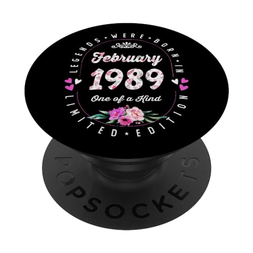 Comprar Cumpleaños Floral - Las Leyendas nacen en Febrero 1989 PopSockets PopGrip Intercambiable BlackFriday Ofertas 2024 | regaloscumple.com