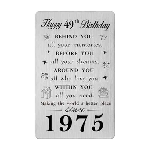 Oferta Gezxin cumpleaños 49 y tarjeta cumpleaños 49 mujer, él, regalos 1975, para