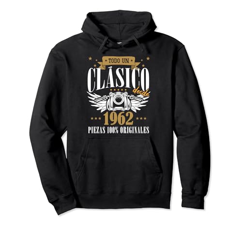 Comprar Nacido en 1962 - 62 Años Cumpleaños Ideas para regalar Moto Biker Hombre Motero Sudadera con Capucha Top Precio 2024 | regaloscumple.com