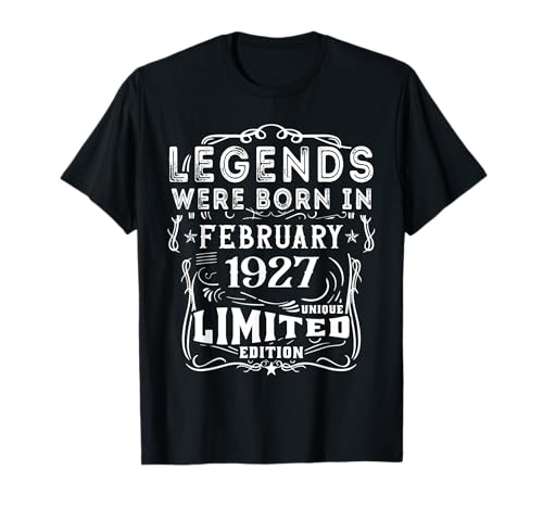 Consigue ahora Cumpleaños Febrero 1927 Edición Limitada Regalo February Camiseta Ideas para regalar Top Precio 2025 | regaloscumple.com