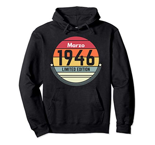 Comprar 75 Años Cumpleaños Regalo Catálogo Nacido En Marzo 1946 Mujer Sudadera con Capucha Top Precio 2024 | regaloscumple.com