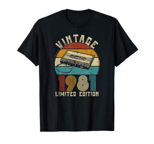 Consigue ahora 1981 vintage cumpleaños retro edición limitada hombres mujer Cumpleaños regalo Camiseta Rebajas 2025 | regaloscumple.com