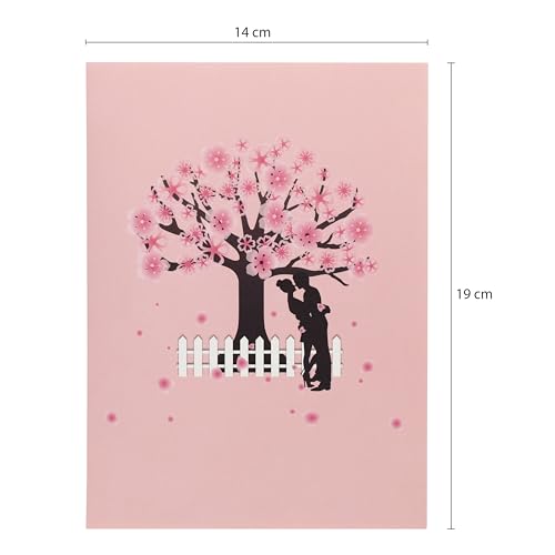 Top Precios CraftWerk desplegable con cerezo bodas, Valentín aniversarios tarjeta con