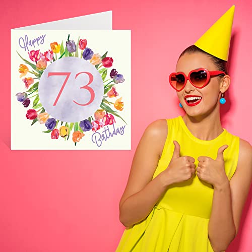 Top Precios Mujer, ramo flores tulipanes acuarela, tarjeta feliz cumpleaños ella, abuela, niñera,