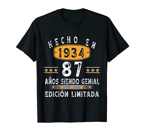 Comprar Hecho Navidad En 1934 Regalo Para Hombre Mujer 87 Años Cumpleaños Camiseta Top Precio 2025 | regaloscumple.com