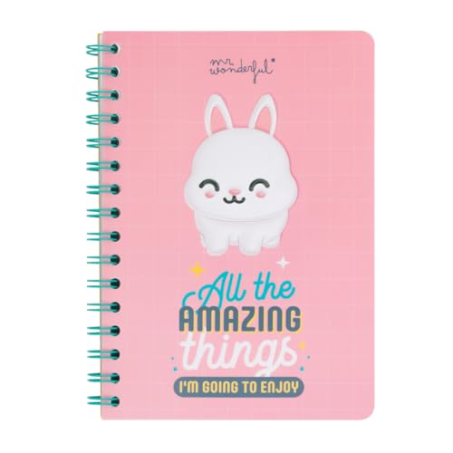 Consigue ahora Mr. Wonderful - Libreta A5 Conejo 3D - All the amazing things I'm going to enjoy - Libreta Notas con Portada Catálogo 3D - 80 hojas Ofertas 2024 | regaloscumple.com