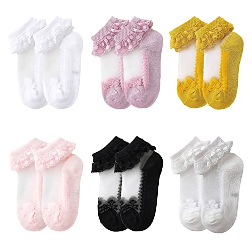 Consigue ahora FedMois Ideas para regalar Pack 6 Calcetines encaje con volantes para Bebé Niña Set A 5-7 Años Rebajas 2024 | regaloscumple.com