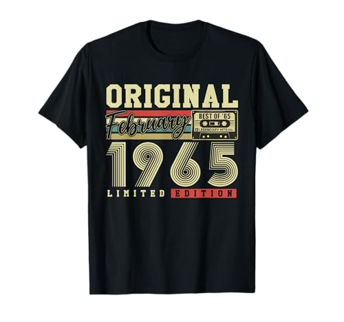 Comprar Regalo 60º Cumpleaños Original Febrero Regalos 1965 Vintage Camiseta Rebajas 2025 | regaloscumple.com