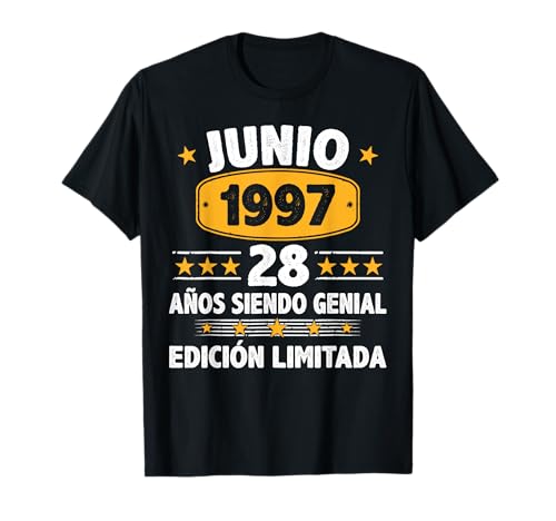 Comprar Junio 1997 28 Años Hombre Catálogo Cumpleaños Regalo Junio 1997 Camiseta Rebajas 2025 | regaloscumple.com