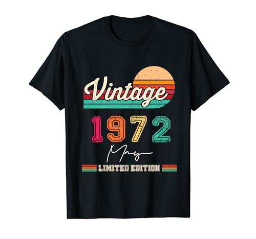 Consigue ahora Nacido En Mayo 1972 Vintage Navidad Feliz Cumpleaños 52 Años Camiseta Ofertas 2025 | regaloscumple.com