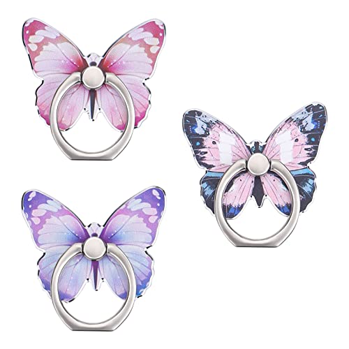Consigue Regalos ahora TIESOME Bonito Soporte para teléfono 3 Piezas Soporte para Anillo teléfono Celular Butteryfly Soporte Metal rotación 360 ° con Agarre Mano (Rosa Azul Morado) Rebajas 2025 | regaloscumple.com