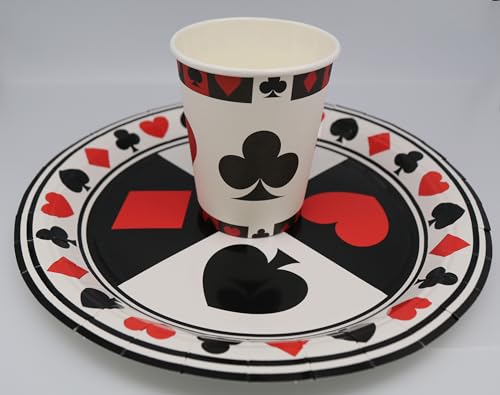 Ofertas 67 piezas Poker Decoraciones de Cumpleaños - Platos de póquer