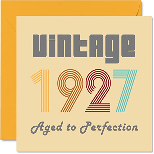 Comprar Tarjetas cumpleaños Regalos 97 para hombres y mujeres vintage 1927 envejecidas a la perfección tarjeta cumpleaños divertida para ella y él 145 mm x 145 mm tarjetas felicitación cumpleaños Top Precio 2024 | regaloscumple.com