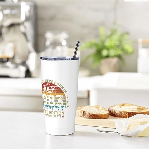 Ofertas 1983 Retro cumpleaños flaco inoxidable viaje onzas café aislamiento doble con a salpicaduras, y