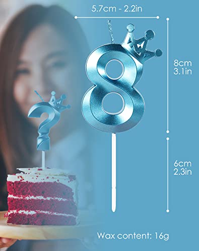 Mejores precios Velas   1 cumpleaños  vela número 7  Azules Velas 3D Velas Cumpleaños Numeros con Decoración   Corona Grande Decoración para Tartas Velas Numeros para Cumpleaños