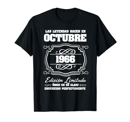 Consigue ahora Las Leyendas Nacen en octubre 1966 55 cumpleaños Camiseta Catálogo Top Precio 2025 | regaloscumple.com