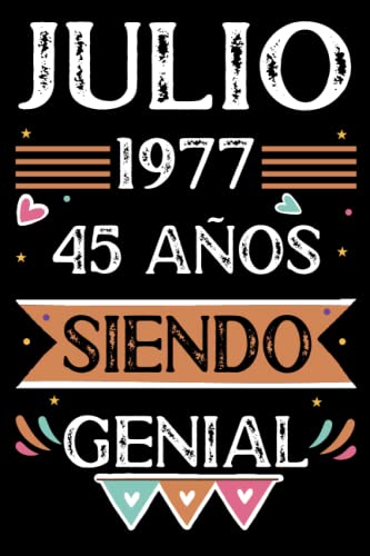 Consigue ahora CUADERNO Julio 1977 45 Años Siendo Genial: 45 años. Libro visitas cuaderno 110 páginas felicitaciones BlackFriday idea regalo regalo Para la esposa novia mujer La madre Rebajas 2024 | regaloscumple.com