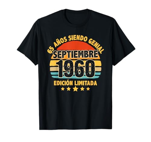 Consigue ahora Septiembre 1960 65 Años Promoción Hombre Cumpleaños Septiembre 1960 Camiseta Rebajas 2025 | regaloscumple.com